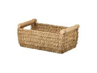 Seagrass Woven Storage Basket With Wooden Handles