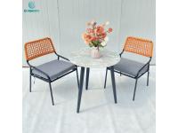 Customized outdoor furniture Luxury garden orange dining set