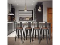 Stackable Industrial Style Metal Bar Stool Chairs