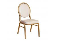 What are the characteristics and advantages of metal wood grain hotel chair?