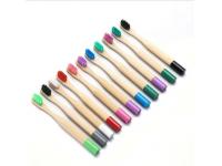 Painted kids round stick bamboo toothbrush