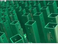 HD Square Tube Black Steel Fence Post with Flange and Post Cap